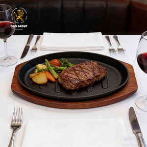 Piastra per Bistecche <span class=keywords><strong>in</strong></span> <span class=keywords><strong>Ghisa</strong></span> con Base <span class=keywords><strong>in</strong></span> Legno, Padella per Bistecche, Piastra per Fajita - Product Image 1