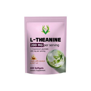High Absorption Stress Relief Soft Capsules L-Theanine Softgels 200mg Magnesium <b>Supplement</b> Support Relaxation and Sleep - Product Image 1