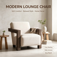 Fauteuil de salon ergonomique minimaliste en velours uni avec accoudoirs larges, fauteuil d'appoint individuel pour salon et chambre à coucher