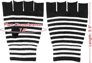 Mitaines rayées sans doigts, tricotées pour l'<span class=keywords><strong>hiver</strong></span>, style Goth Emo, chauffe-bras pour femmes et hommes A06-1 - Product Image 5