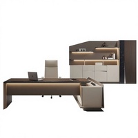 Bureaux de direction modernes en forme de L pour ordinateur, ensemble de luxe pour patron, directeur, PDG, table et chaise en bois, personnalisation de meubles