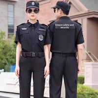 Tenue d'entraînement d'été pour agent de sécurité, uniforme de maintien en polyester à manches courtes et léger