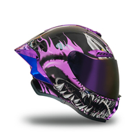 Casque de moto intégral ZoomLon certifié DOT avec grand spoiler, coque ABS électroplaquée, 10 aérations, couleurs personnalisables, Nouveau