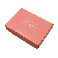 Boîtes d'emballage en carton ondulé avec logo personnalisé en rose à impression d'une seule face et fort repli sur le dessus