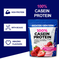 Poudre de protéines de caséine micellaire OEM Sports Nutrition 900g |   Shakes protéinés à digestion lente, formule personnalisée, marque privée