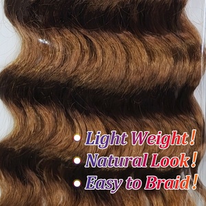 130g Mèches de cheveux synthétiques à ondulations profondes, style Deep Water Wave Twist Boho Curls, fibre ignifuge - Product Image 5