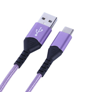 Lung Kay <b>Usb</b> <b>To</b> Type C Data <b>Cable</b> 3A Fast Charging Red Braided For Android And Apple Devices - Product Image 5