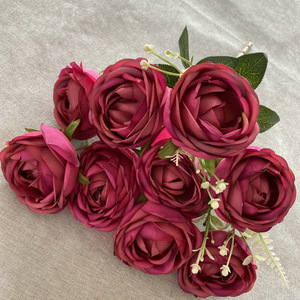 DREA Wedding and Home Decoration 9 <b>Heads</b> Bouquet Camellia <b>Flowers</b> From China <b>Artificial</b> <b>Flowers</b> - Product Image 5