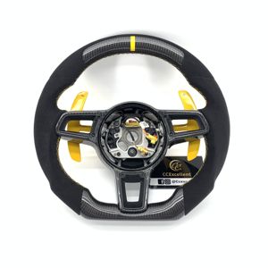 CCExcellent - Embellecedor de Volante Personalizado de Fibra de Carbono Real para Porsche 991.2 911 918 992 718 Boxster <span class=keywords><strong>Macan</strong></span> Panamera <span class=keywords><strong>2017</strong></span>+ - Product Image 1
