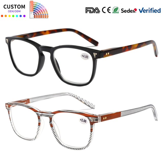 New Vintage Square Frame Reading Glasses Ultra Lightweight Comfort High Definition Presbyopia Glasses for Elderly People