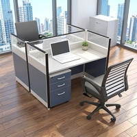 Poste de travail de bureau individuel moderne en bois avec cloison de séparation pour employés, ensemble de mobilier de bureau en gros