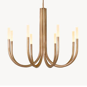 Lustre LED en laiton doré moderne, design italien minimaliste du milieu du siècle, luminaire suspendu créatif pour la maison, salle à manger, îlot de cuisine - Product Image 4