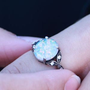 Anelli in <span class=keywords><strong>filigrana</strong></span> edoardiana in acciaio inossidabile gioielli in argento opale disegni regalo Vintage personalizzati da donna - Product Image 1