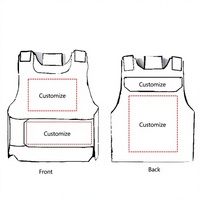 Gilet tactique portable d'extérieur - Gilet anti-couteau d'autodéfense - Porte-plaques tactique en acier - Marque Roewe - TAILLE UNIQUE