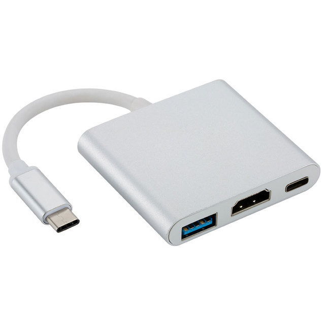 4k 60Hz 30Hz Usb3.0 10Gbps PD60W Fast Charging and Data Transfer 3 in 1 Usb-c Hub