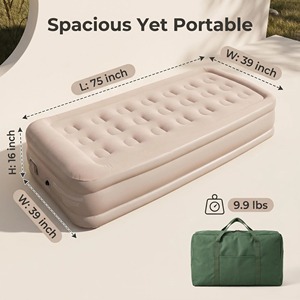 Lit d'air gonflable portable et pliable de 40 cm de hauteur avec pompe intégrée pour intérieur et extérieur, idéal pour le camping - Product Image 4