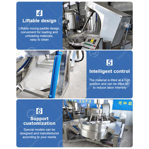 Mezclador de cocina eléctrico completamente automático OCEAN Jam Planetary Wok Steam Hervidor de agua de doble camisa con agitador - Product Image 5