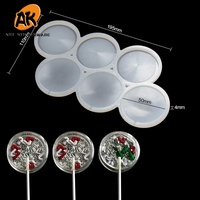 Moule en résine époxy en forme d'étoile d'amour ronde AK, bricolage, bâtonnets, sucettes, fournitures pour gâteaux, moules en silicone pour la fabrication de sucettes, enfants