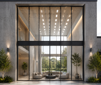 Ventana de Aluminio con Rotura de Puente Térmico Certificada por NFRC de ALUFRONT America, Ventana Fija de Vidrio y Aluminio con Aislamiento Térmico para Villa