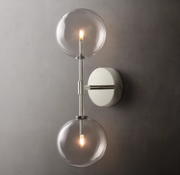 Postmoderne Double Globe Rond Hôtel Décoration Intérieure Verre Led Appliques Intérieur Salon Chevet Mur Éclairage