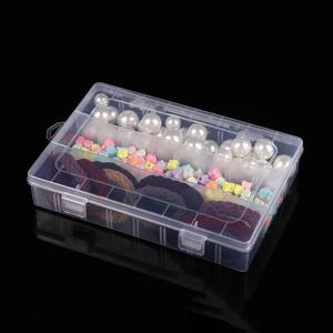 Caja de almacenamiento de plástico transparente con 24 compartimentos y doble cierre para piezas de ferretería y herramientas de dibujo. - Product Image 2