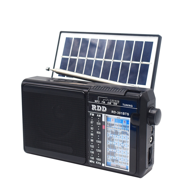 Emergency Solar Panel Charging USB/TF Music Player FM/AM/SW 3 Band Portable Radio with BT Popular in  South America