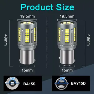 Bóng Đèn <span class=keywords><strong>PY21W</strong></span> BA15S P21W <span class=keywords><strong>Led</strong></span> 1156 BAU15S 2016 84SMD Canbus 1157 <span class=keywords><strong>BAY15D</strong></span> Đèn Tín Hiệu Rẽ Xe Hơi Đèn Phanh Dự Phòng Màu Hổ Phách 21W - Product Image 5