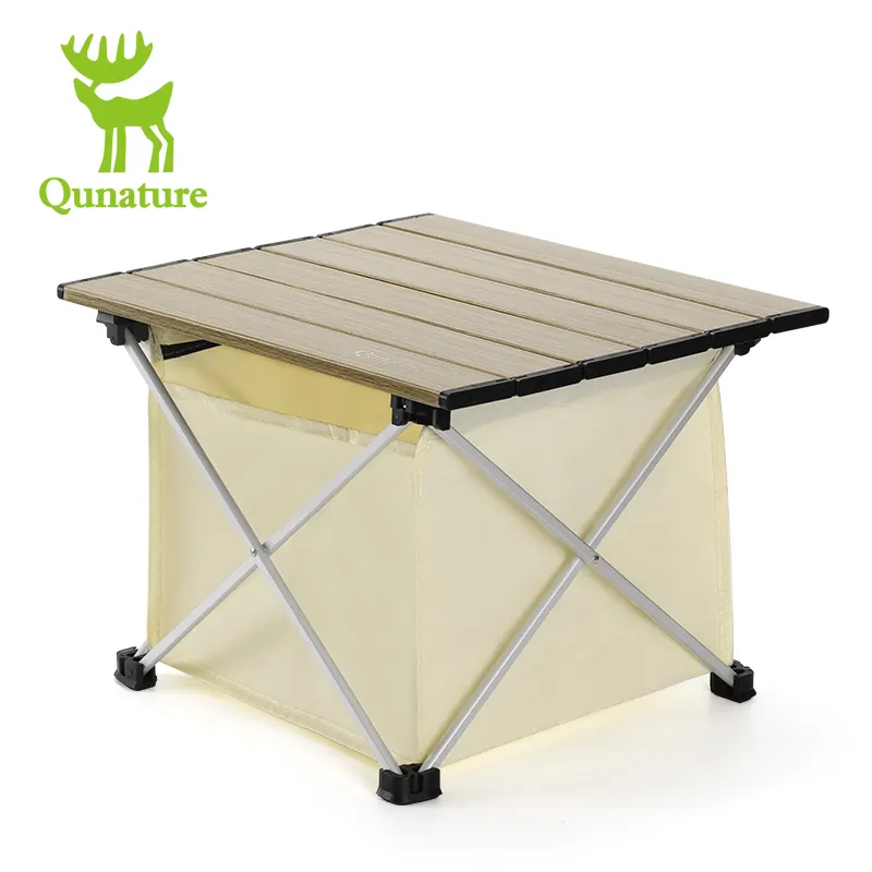 Qunature Draagbare Lichtgewicht Aluminium Opvouwbare Campingtafels Picknicktafel Buiten Wandelen Verstelbare Oxford Campingtafel