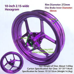 Rueda Delantera Modificada de Aleación de Aluminio de 10 Pulgadas, CNC, <span class=keywords><strong>70</strong></span> Orificios, Rodamiento 6201, Se Puede Personalizar en Varias Especificaciones - Product Image 2