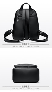 Sac à dos en cuir pour femmes, sacs à bandoulière en cuir PU à double fermeture éclair, grande capacité, sacs à dos d'extérieur - Product Image 5
