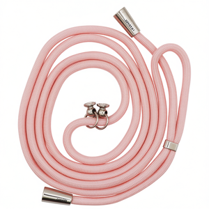 Cable trenzado rosa con extremos metálicos para uso en iluminación decorativa - Product Image 2