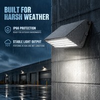 Applique murale LED extérieure haute luminosité 100W, design semi-coupé, boîtier robuste pour éclairage de périmètre de sécurité et entrée commerciale