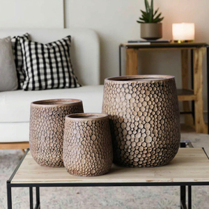 Pots de fleurs <span class=keywords><strong>en</strong></span> argile fibreuse multicolores les plus vendus, jardinières d'extérieur avec trous de drainage, pots écologiques et durables - Product Image 5
