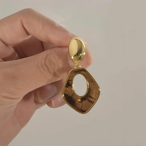 Pendientes Geométricos de Acero Inoxidable con Diseño Hueco para Mujer, Diseño Simple y Ligero para el Trabajo, Fiestas y Uso Diario - Product Image 3