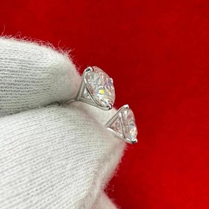 High On Demand Moissanite Diamond <b>Stud</b> Earrings with White Gold Plated Finish for Ladies Available At Export Price - Product Image 5