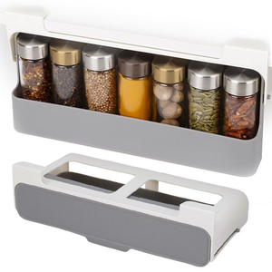 Plastic Double Standing <b>Kitchen</b> <b>Storage</b> <b>Rack</b> Pull Drawer Self Rotating Hanging Shelf Spice Organizer Eco-Friendly Multifunction - Product Image 1
