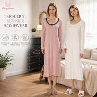 Robe de pyjama pour femme élégante à col en V, dentelle florale contrastante, avec nœud central mignon et volants, livraison rapide OEM personnalisée