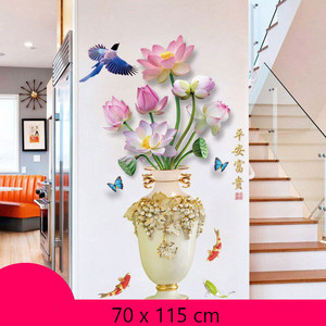 Đảng chấm lớn 3D bình tường Sticker tự dính không thấm nước PVC mạnh dính hoa sen decal tường nghệ thuật trang trí - Product Image 4