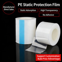 Film électrostatique PE Film non adhésif Film protecteur transparent Film acrylique haute brillance Écran LCD Adsorption électrostatique