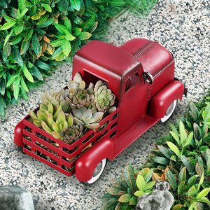 Meilleures ventes - Camion en métal rouge classique, ensemble cadeau de style ancien pour les passionnés de voitures classiques, design classique ancien, décoration d'intérieur - Product Image 3