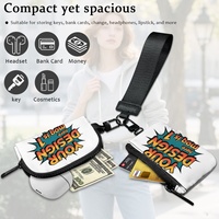 Gelang Tangan Mini Zip Double Pocket Berkualitas Tinggi, Cetak Sesuai Pesanan, Tahan Air, Bahan Polyester, Stylish, Praktis untuk Olahraga