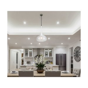 Lampe suspendue en verre poli blanc contemporain avec logo imprimé en 3D, douille E27, couleur blanc chaud pour la maison, SKU-3884 - Product Image 4