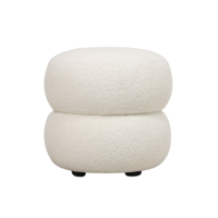 Pouf rond moderne en tissu capitonné blanc pour s'habiller et se maquiller, salon et chambre à coucher