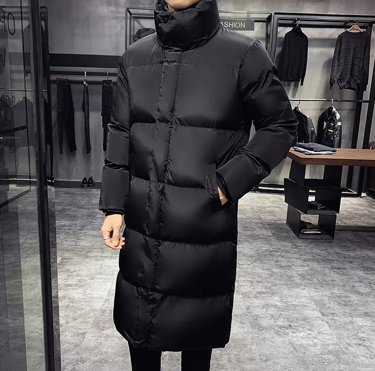 Men Long Coats Winter Casual Thick Warm Windproof Jacket Parkas Male Outwear Hat Hooded Black Parkas Down Jacket Jackets