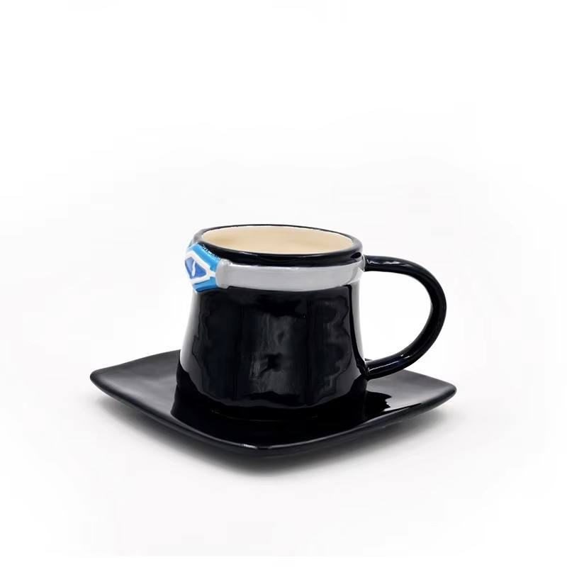 Cartoon straw hat coffee cup-saab