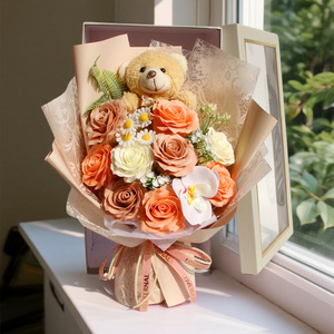 Bouquet di sapone fai-da-te <span class=keywords><strong>a</strong></span> forma di rosa in stile cartone animato, ispirato <span class=keywords><strong>a</strong></span> <span class=keywords><strong>San</strong></span> <span class=keywords><strong>Valentino</strong></span>, pronto <span class=keywords><strong>per</strong></span> essere regalato ai fidanzati - Spedizione dalla Cina - Product Image 2