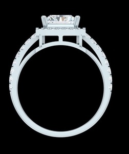 Radiant Cut Lab Grown Diamond Women's Engagement Ring IGI Certified Vintage Simple Halo Bezel Setting Sterling Silver Gold - Product Image 4