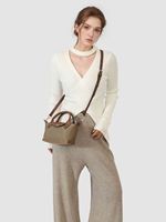 Sac à main pour femme de style Dumpling, en cuir véritable et nylon, sac à main polyvalent, mini sac à bandoulière
