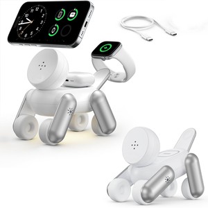 Produit <span class=keywords><strong>Tendance</strong></span> 2026 Cadeaux Numériques Chargeur Sans Fil Pliable Multifonctionnel 15W <span class=keywords><strong>3</strong></span>-en-1 avec Lumière Forme Chien Robot Magnétique D6 - Product Image 6
