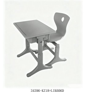 Escritorio y Silla Escolar de Altura Ajustable con Superficie Azul y Estructura Metálica para Niños, Modelo 34396-KZ18 - Product Image 6
